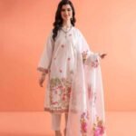 Nishat Unstitched Embroidered Lawn 3pc