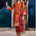 "Orang Elegant Rod Lawn 3 Piece Suit | Unstitched Collection"