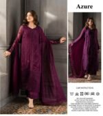 Azure Chiffon Heavy Embroidered 3PC Suit