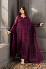 Azure Chiffon Heavy Embroidered 3PC Suit - Image 2
