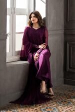 Azure Chiffon Heavy Embroidered 3PC Suit - Image 3