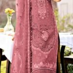 Maria.B Inspired Dusty Rose Embroidered Lawn Suit with Chiffon Dupatta
