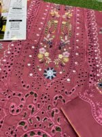 Maria.B Inspired Dusty Rose Embroidered Lawn Suit with Chiffon Dupatta - Image 3